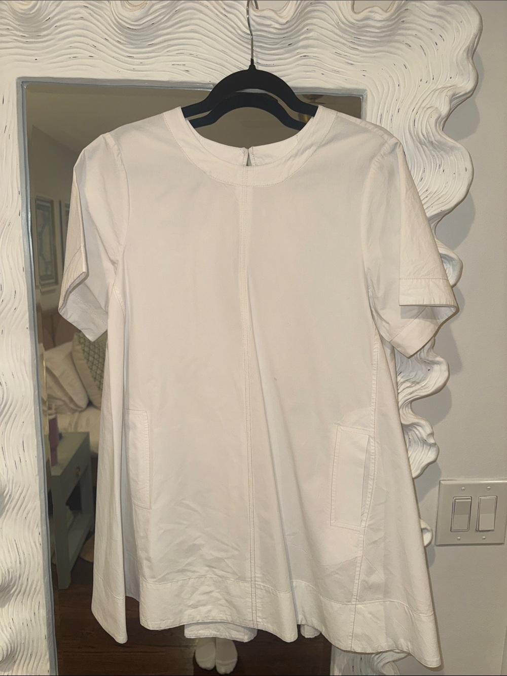 Maeve Cream Mini Dress with Short Sleeves